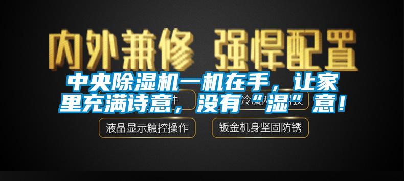 中央除濕機(jī)一機(jī)在手,讓家里充滿詩意,沒有“濕”意!