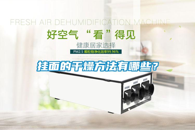 掛面的干燥方法有哪些?